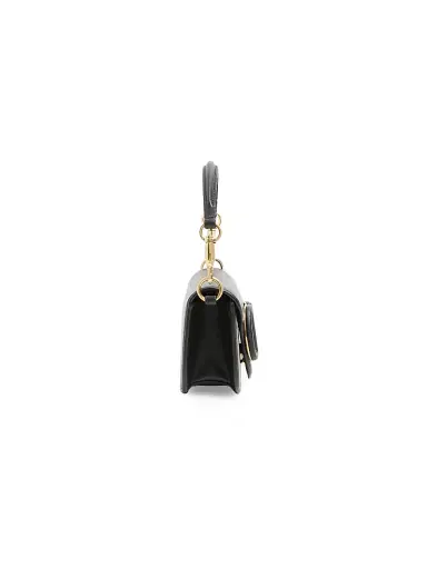Valentino Garavani Women's Locò Small Shoulder Bag in Calfskin Leather - Black | Thumbnail 3