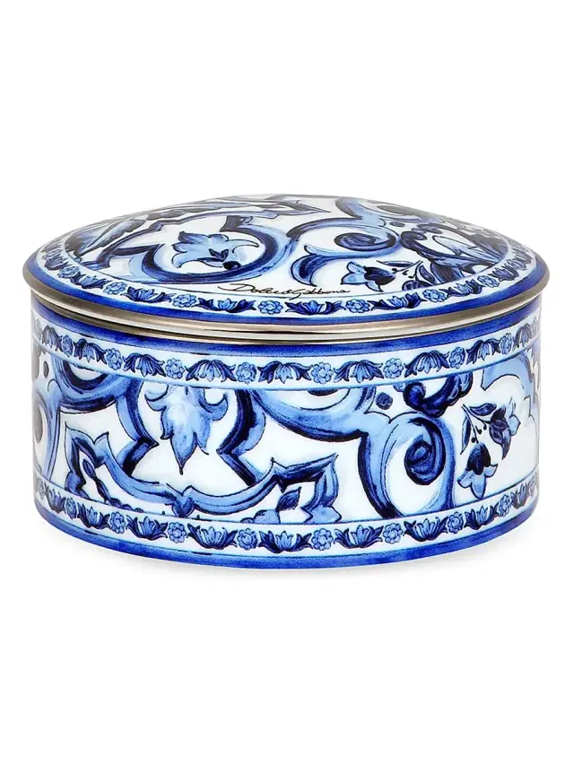 Dolce & Gabbana Blu Mediterraneo Round Porcelain Box