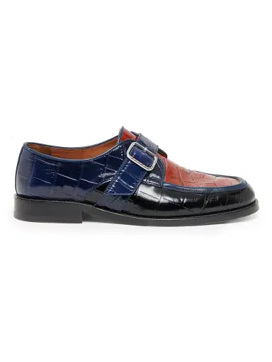 Marni Men's Crocodile-Embossed Leather Moccasins - Black Brown - Size 10 | Thumbnail 1 Marni Men's Crocodile-Embossed Leather Moccasins - Black Brown - Size 10 | Thumbnail 1