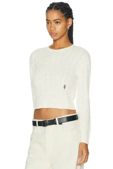 Sporty & Rich Signature Logo Cable Sweater | Thumbnail 2