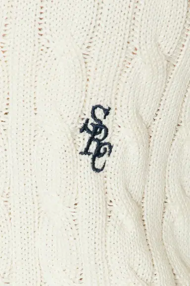 Sporty & Rich Signature Logo Cable Sweater | Thumbnail 5