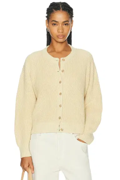 Jenni Kayne Cotton Hayes Crewneck Cardigan | Thumbnail 1 Jenni Kayne Cotton Hayes Crewneck Cardigan | Thumbnail 1