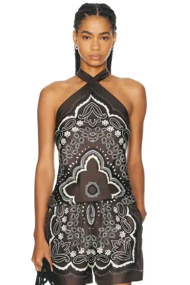 Nili Lotan Solal Silk Halter Top | Thumbnail 1 Nili Lotan Solal Silk Halter Top | Thumbnail 1