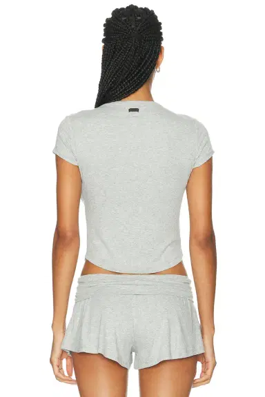 Lunya Soft Modal Rib Curved Hem Tee | Thumbnail 3