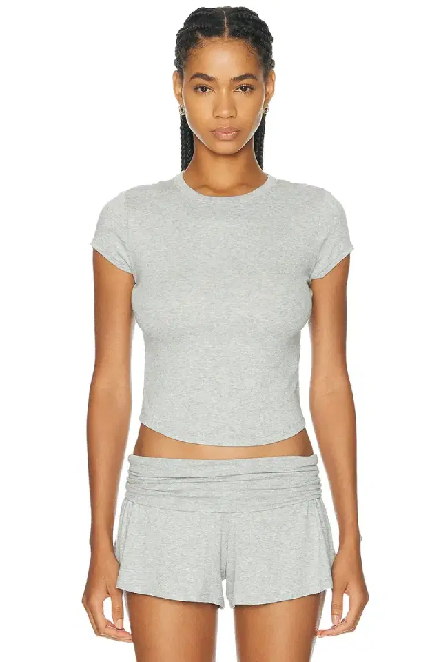 Soft Modal Rib Curved Hem Tee