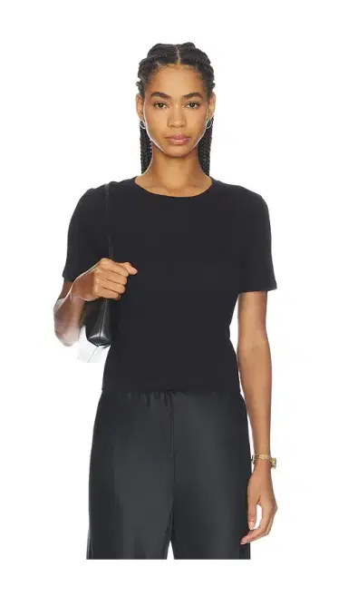 L'Agence Stormy Short Sleeve Crop Crew Neck Tee | Thumbnail 1 L'Agence Stormy Short Sleeve Crop Crew Neck Tee | Thumbnail 1