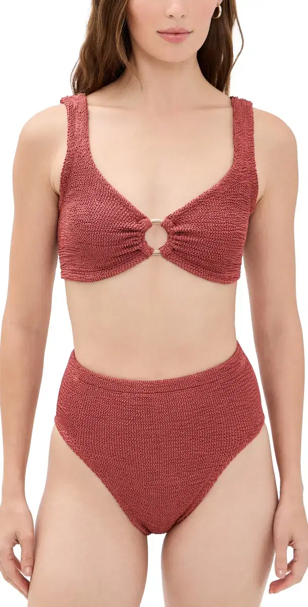 Hunza G Nadine Bikini Set METALLIC ROSEWOOD One Size