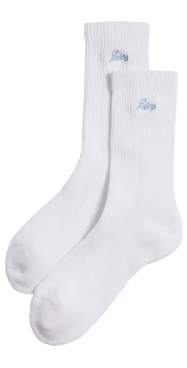 Sporty & Rich Juicy Script Socks White/Sky Blue One Size | Thumbnail 1