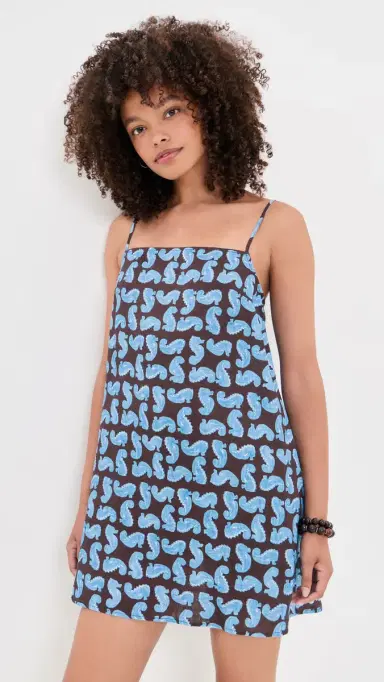 Staud Laura Linen Mini Dress Seahorse | Thumbnail 2