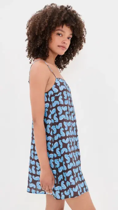 Staud Laura Linen Mini Dress Seahorse | Thumbnail 4