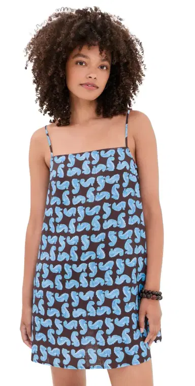 Staud Laura Linen Mini Dress Seahorse | Thumbnail 1