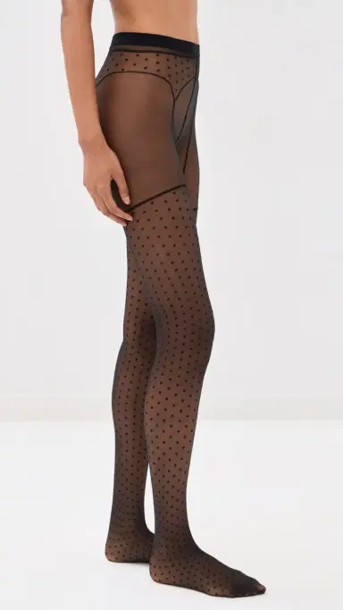 Wolford Dotted Garter Belt Tights Black/Black L | Thumbnail 2 Wolford Dotted Garter Belt Tights Black/Black L | Thumbnail 2