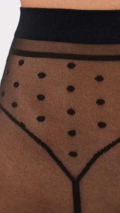 Wolford Dotted Garter Belt Tights Black/Black L | Thumbnail 3 Wolford Dotted Garter Belt Tights Black/Black L | Thumbnail 3