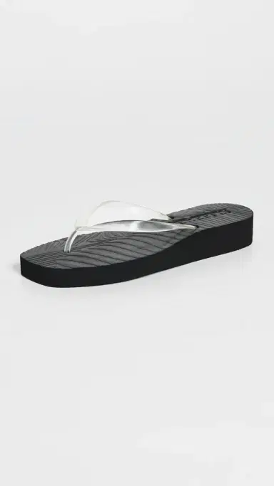 SLEEPERS Platform Jelly Flip Flops Black Clear Transparent 41 | Thumbnail 2