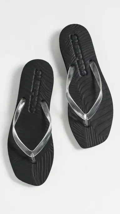 SLEEPERS Platform Jelly Flip Flops Black Clear Transparent 41 | Thumbnail 5