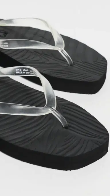 SLEEPERS Platform Jelly Flip Flops Black Clear Transparent 41 | Thumbnail 6