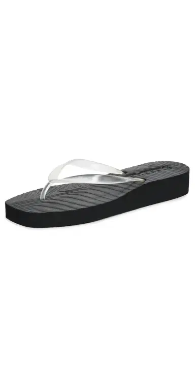 SLEEPERS Platform Jelly Flip Flops Black Clear Transparent 41 | Thumbnail 1
