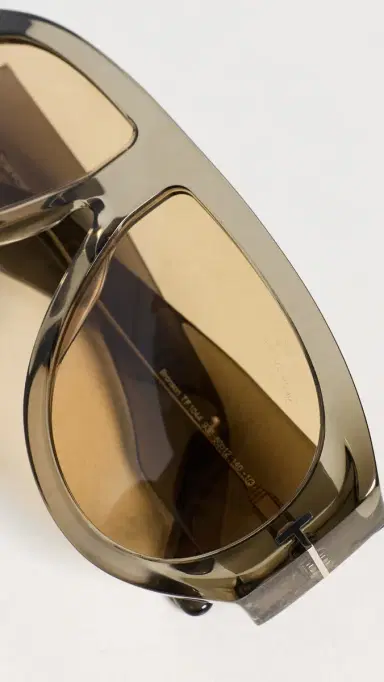 Tom Ford Bronson Aviator Sunglasses Transparent Olive One Size | Thumbnail 5