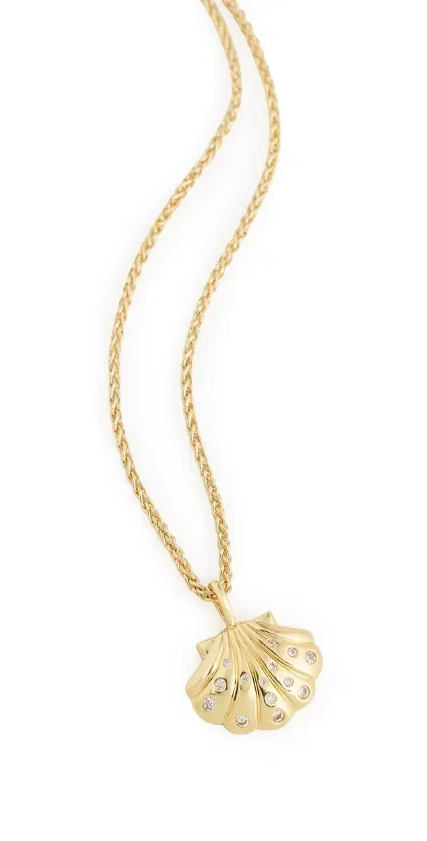 SHASHI Gold Scallop Necklace Gold One Size