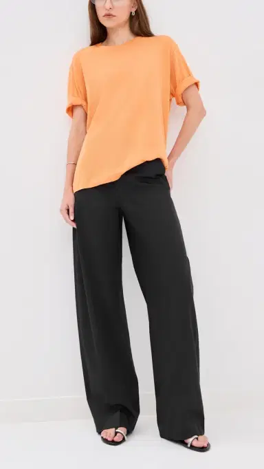 Vince Elastic Back Cotton Trousers Ink 0 | Thumbnail 2