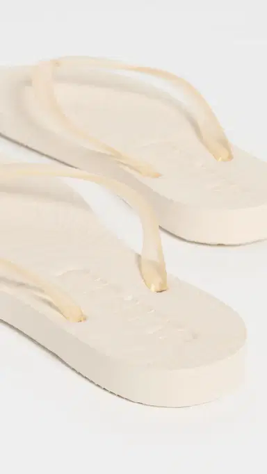 SLEEPERS Tapered Transparent Flip Flops Eggnog | Thumbnail 4