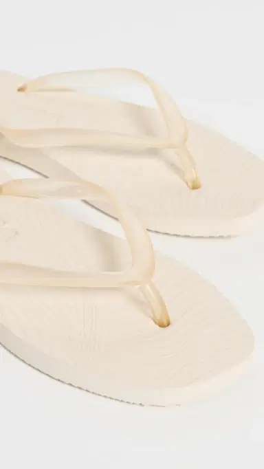 SLEEPERS Tapered Transparent Flip Flops Eggnog | Thumbnail 6