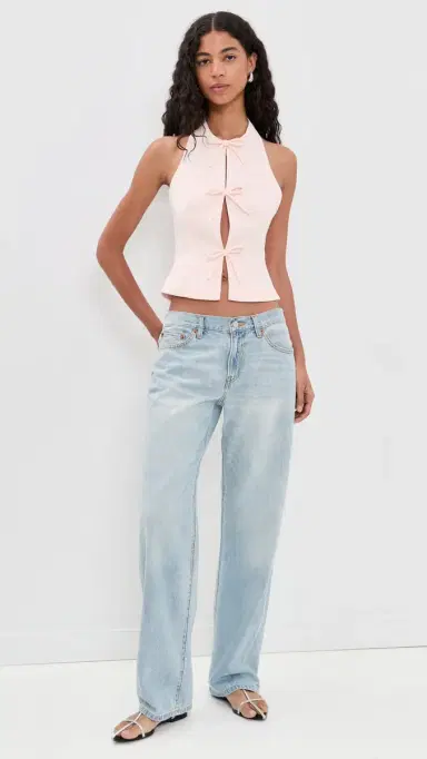 endless rose Halter Tie Up Detail Top ight Pink | Thumbnail 5
