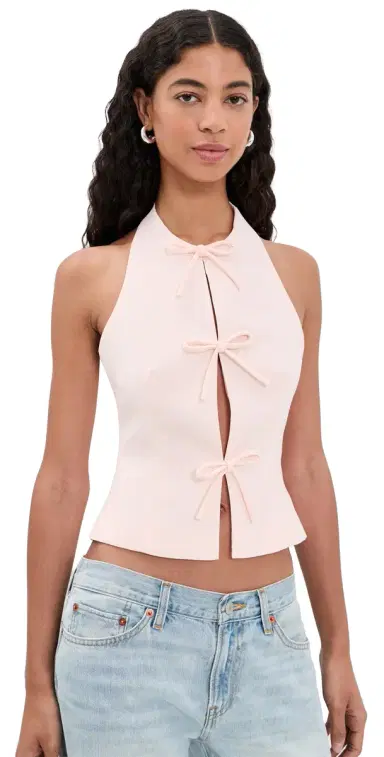 endless rose Halter Tie Up Detail Top ight Pink | Thumbnail 1