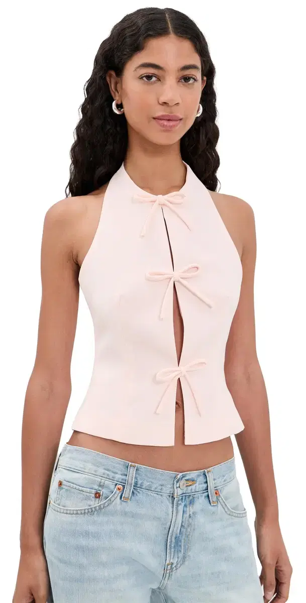endless rose Halter Tie Up Detail Top ight Pink