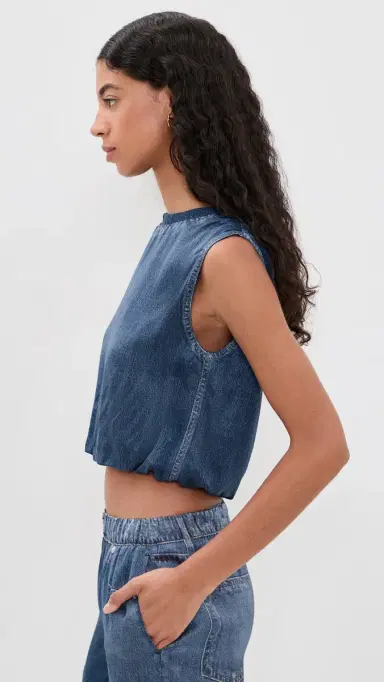 rag & bone Rb Miramar Satin Mica Bubble Top Jasper | Thumbnail 4