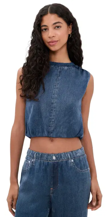 rag & bone Rb Miramar Satin Mica Bubble Top Jasper | Thumbnail 1