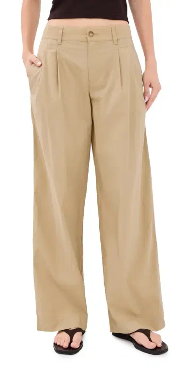 Madewell The Everyday Trouser in Poplin Fennel Seed 6 | Thumbnail 1