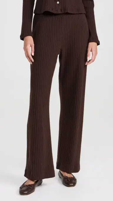 DONNI. The Sweater Rib Simple Pants Espresso | Thumbnail 2