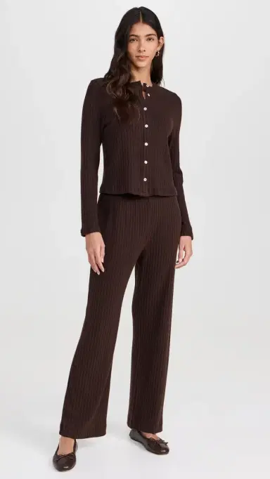 DONNI. The Sweater Rib Simple Pants Espresso | Thumbnail 5