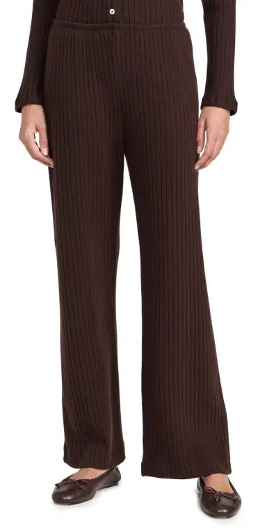 DONNI. The Sweater Rib Simple Pants Espresso | Thumbnail 1