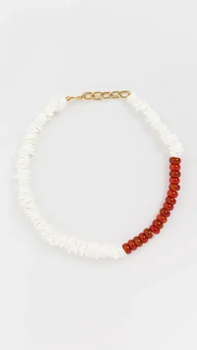 Madewell Shell Stone Beaded Necklace Antique Gold One Size | Thumbnail 2