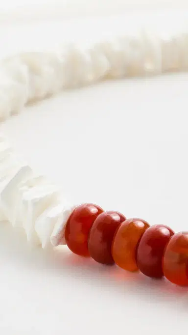 Madewell Shell Stone Beaded Necklace Antique Gold One Size | Thumbnail 4