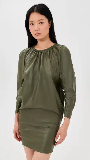 MM6 MAISON MARGIELA Faux Leather Mini Dress | Thumbnail 2 MM6 MAISON MARGIELA Faux Leather Mini Dress | Thumbnail 2