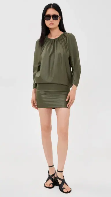 MM6 MAISON MARGIELA Faux Leather Mini Dress | Thumbnail 5 MM6 MAISON MARGIELA Faux Leather Mini Dress | Thumbnail 5