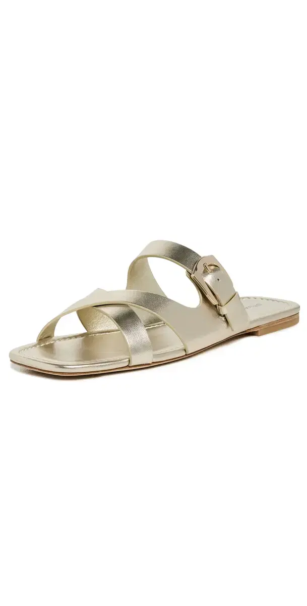 Stuart Weitzman Sai Slides Light Gold