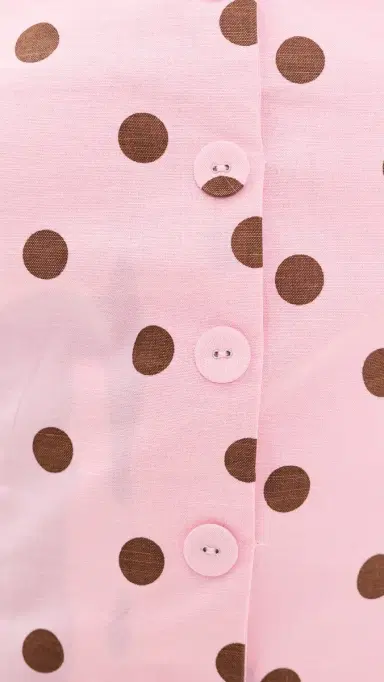 endless rose Polka Dot inen Strapless Dress Pink/Brown | Thumbnail 6