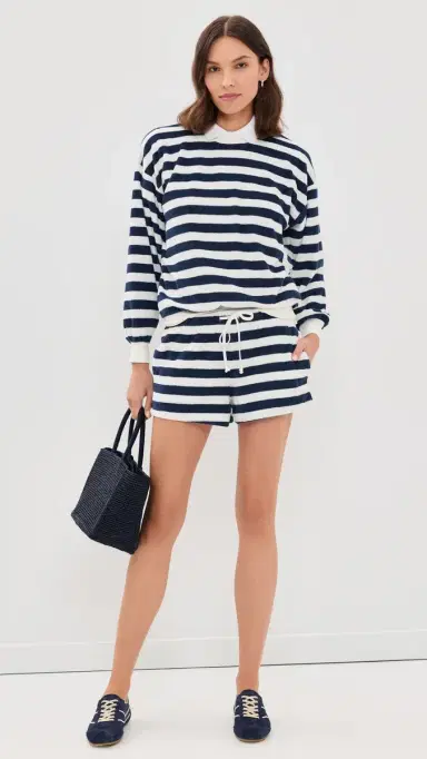 Suzie Kondi Shallis Shorts Navy Ivory Stripe S | Thumbnail 5