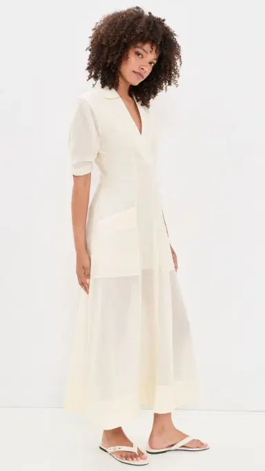 Aligne Tracy Sheer Midi Dress White | Thumbnail 4