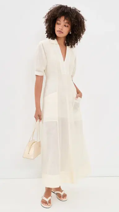 Aligne Tracy Sheer Midi Dress White | Thumbnail 5