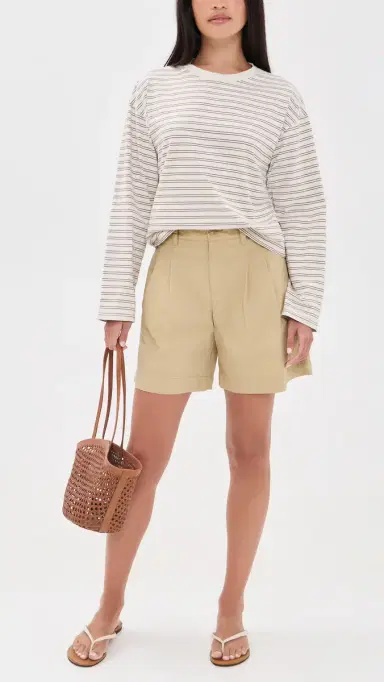 Madewell The Everyday Trouser Short in Poplin Fennel Seed 8 | Thumbnail 5