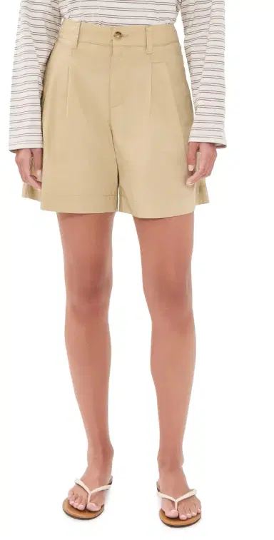 Madewell The Everyday Trouser Short in Poplin Fennel Seed 8 | Thumbnail 1