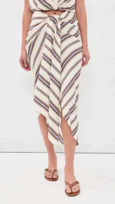 A.L.C. A. L.C. Rhodes Striped Linen Blend Midi Skirt | Thumbnail 2 A.L.C. A. L.C. Rhodes Striped Linen Blend Midi Skirt | Thumbnail 2