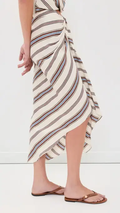 A.L.C. A. L.C. Rhodes Striped Linen Blend Midi Skirt | Thumbnail 4 A.L.C. A. L.C. Rhodes Striped Linen Blend Midi Skirt | Thumbnail 4