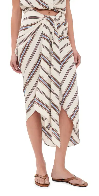 A.L.C. A. L.C. Rhodes Striped Linen Blend Midi Skirt | Thumbnail 1 A.L.C. A. L.C. Rhodes Striped Linen Blend Midi Skirt | Thumbnail 1