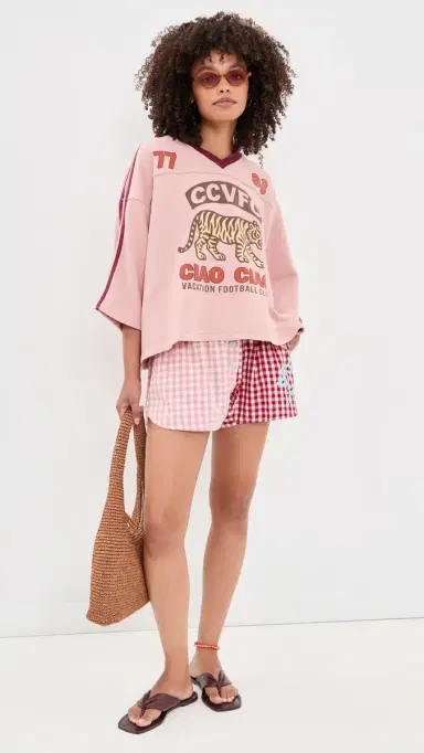 Ciao Ciao Vacation Bloom Check Boxer Shorts Red/Pink | Thumbnail 5